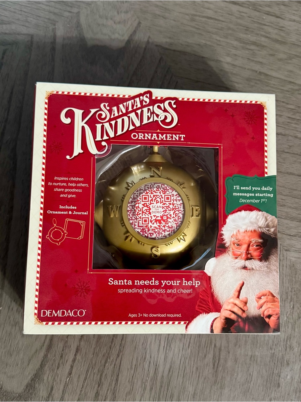 DEMDACO Gold Santa's Kindness Compass Ornament